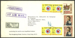 HONG KONG: Registered Airmail Cover Sent From TSIM SHA TSUI To Uruguay On 7/OC/1970 Franked With 5.40$, VF Quality! - Sonstige & Ohne Zuordnung