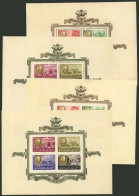 HUNGARY: Yvert 14/15, 1947 Roosevelt, Complete Set Of 2 Perforated S.sheets And Other 2 Imperforate, The Latter Are MNH, - Sonstige & Ohne Zuordnung