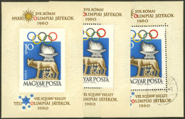 HUNGARY: Yvert 36, 1960 Roma Olympic Games, MNH Perforated And Imperforate S.sheets + Used (cancelled To Order), Very Go - Autres & Non Classés