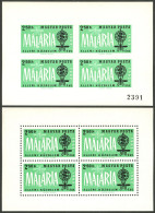 HUNGARY: 1962 Fight Against Malaria, Perforated S.sheet Of 4 Values + IMPERFORATE Sheet, Mint With Minor Hinge Marks, Ex - Other & Unclassified