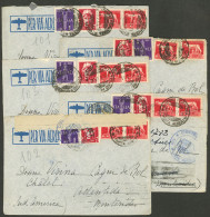 ITALY: 5 Airmail Covers Sent To Uruguay In 1941 Franked With 13L., Some Censored, Very Attractive And Of Fine To VF Gene - Sin Clasificación