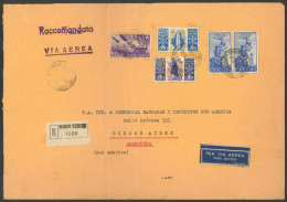 ITALY: 21/AU/1948 Genova - Argentina, Registered Airmail Cover Franked With 1,350 L., Including The Airmail Set "Santa C - Ohne Zuordnung