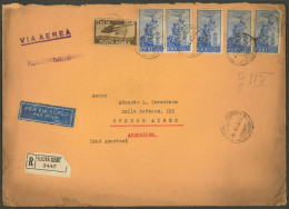 ITALY: 29/AU/1948 Milano - Argentina, Registered Airmail Cover Franked With 2,525 L., Some Small Defects, Very Nice! - Ohne Zuordnung