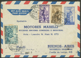 ITALY: 29/DE/1951 Milano - Argentina, Airmail Cover With Very Good Postage Of 770L. Including The 200L. "Italia Al Lavor - Ohne Zuordnung