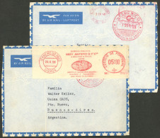 ITALY: 2 Covers (with Their Original Letters) Posted Aboard The Ship "FEDERICO C" On 24/AU And 1/SE/1958, The Former Re- - Ohne Zuordnung