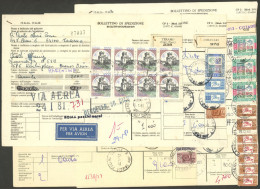 ITALY: 5 Dispatch Notes Of Parcel Posts Sent To Argentina Between 1977 And 1980 With Attractive Postages! IMPORTANT: Ple - Ohne Zuordnung