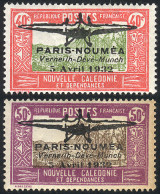 NEW CALEDONIA: Yvert 1/2, 1932 First Flight France - New Caledonia, Cmpl. Set Of 2 Mint Values, The 50c. On Lightly Dark - Sonstige & Ohne Zuordnung