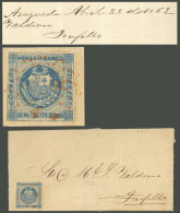 PERU: 28/AP/1863 ARAQUEDA - Trujillo, Entire Letter Franked With 1D. And Interesting Red Cancel, Rare Origin, Very Fine  - Perú