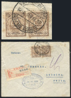 PERU: Registered Official Cover Sent From Lima To Switzerland On 21/JUL/1915 Franked With 20c. (Sc.O29 Pair), Very Attra - Peru