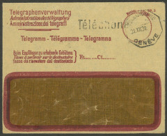 SWITZERLAND: Envelope To Deliver Telegram Used In Geneve On 31/DE/1931, VF! - Andere & Zonder Classificatie