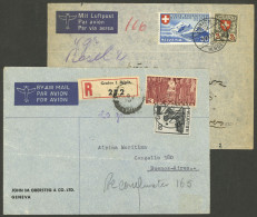 SWITZERLAND: 2 Airmail Covers Sent To Argentina In 1939 And 1947, Attractive Postages, Minor Defects Not Affecting The S - Autres & Non Classés