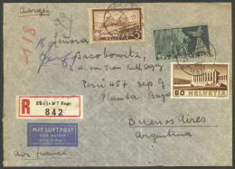 SWITZERLAND: 24/AU/1939 Zürich - Argentina, Airmail Cover Sent Via Air France Franked With 8.60Fr., On Back Transit Mark - Autres & Non Classés