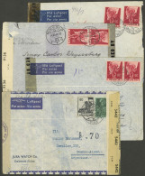 SWITZERLAND: CENSORED: 4 Airmail Covers Sent To Argentina In 1943 And 1944, All With Double Or Triple Censor Label Inclu - Autres & Non Classés