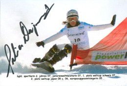 Autogramm AK Snowboarderin Julia Dujmovits Gerersdorf-Sulz Güssing Burgenland Österreich Austria Olympiasiegerin ÖSV - Autographes