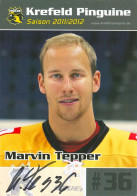 AK Marvin Tepper Krefeld Pinguine 11-12 Iserlohn Roosters Crimmitschau Dresdner Eislöwen Saale Bulls Halle Bremerhaven - Invierno