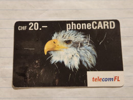 LIECHTENSTEIN-(LI-28B)-BALD EAGLE-(83)(440-424-1636-4092)(20CHF)-(02/05)(40423824)-scratch-tirage-100.000-used Card - Liechtenstein