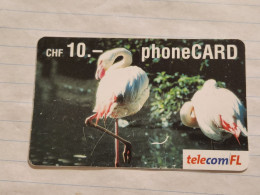 LIECHTENSTEIN-(LI-36)-Flamingos-(92)(440-661-4289-4877)(10CHF)-(11/05)(40669715)-tirage-100.000-used Card - Liechtenstein