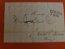 Italie - Marque Postale De Torino Sur Lettre Avec Texte Pour La France En 1842 - J 261 - ...-1850 Préphilatélie