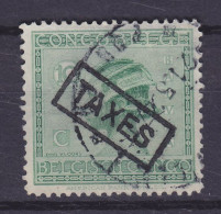 Belgian Congo 1923/24 Mi. 67, 10c. Baluba Frau Hanstamped Boxed 'TAXES' (o) - Usati