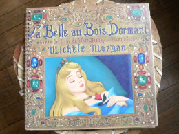 Livre Disque 33T La Belle Au Bois Dormant D'après Le Film De W. Disney, Lu Par Michèle Morgan - Kinderlieder