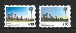 Argentina 2019 2020 National Parks $10 El Palmar X 2 Two Papers And Sec Perf Permanent Issue MNH Stamps - Ongebruikt