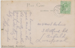 GB VILLAGE POSTMARKS 1909 Extremely Rare CDS 22mm "LUSTLEIGH / NEWTON-ABBOT" (Devon) On Superb RP Postcard (Dunsford Bri - Briefe U. Dokumente