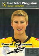 Autogramm Eishockey AK Pascal Zerressen Krefeld Pinguine 11-12 Tönisvorst SC Riessersee Kölner Haie Riessersee Duisburg - Sports D'hiver