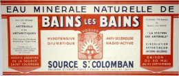 Eau Minérale Radio-active Bains Les Bains Source St Colomban Vosges (Photo) - Voorwerpen