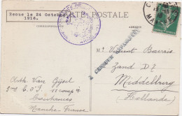 Cachet Armee Belge - Censuur Militaire - France Naar Middelburg ( NL ) -  La Normandie Pittoresque - - Lettres & Documents