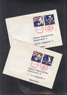GROSSBRITANNIEN 1151-54, Auf 2 Briefen Gestempelt: London Postal Museum Railway 21.JUL 1988 Kolonisation Australiens - Covers & Documents
