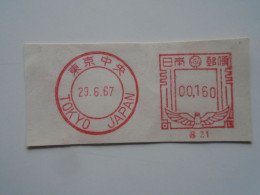 D200363 Red  Meter Stamp Cut- EMA - Freistempel  -1967 Japan   TOKYO - Otros & Sin Clasificación