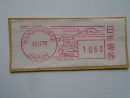 D200371 Red  Meter Stamp Cut- EMA - Freistempel  -1970 Japan   Nippon  - KANDAEKIMAE  - Fuji - Otros & Sin Clasificación
