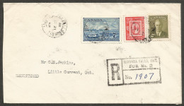 1952 Registered Cover 24c Capex/GVI RPO CDS Niagara Falls Ont To Little Current (Manitoulin) - Postgeschiedenis