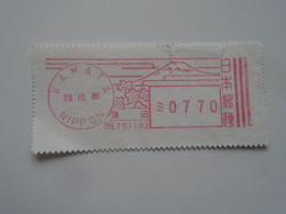 D200372 Red  Meter Stamp Cut- EMA - Freistempel  -1989  Japan   Nippon  - KAMATA   - Fuji - Autres & Non Classés