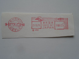 D200381  Red  Meter Stamp Cut- EMA - Freistempel  -1970  Japan   Nippon  - HITACHI  TOKYO  Electronics - Autres & Non Classés