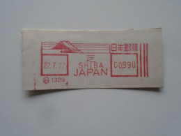 D200383   Red  Meter Stamp Cut- EMA - Freistempel  -1977  Japan   Nippon  - SHIBA - Andere & Zonder Classificatie