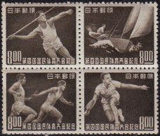 JAPAN [1949] MiNr 0471-74 A Zdr ( **/mnh ) Sport 4er - Unused Stamps