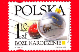 POLONIA - Usato - 2002 - Natale - Piccole Palline Rosse E Grandi Palline D'argento - 1.10 - Gebraucht