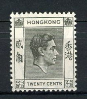 H-K  Yv. N° 147 SG N°147  *  20c  Noir George VI Cote 1 Euro BE  2 Scans - Nuevos