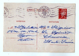 TB 4522 - 1943 - Entier Postal Type PETAIN - Mme ? à LYON Pour Mme ? à CHAMONIX - Standard- Und TSC-AK (vor 1995)