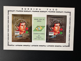 Burkina Faso 1995 Mi. Bl. 157 Ayrton Senna Formula One Formel Eins Formule 1 Brésil Brazil Silver Or Argent - Cars