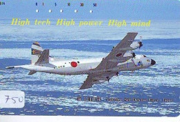 TELECARTE JAPON * MILITAIRY AVION  (750)  Flugzeuge * Airplane * Aeroplano * PHONECARD JAPAN * ARMEE * LEGER VLIEGTUIG - Armée