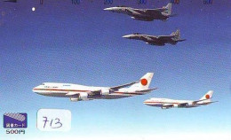 TELECARTE JAPON * MILITAIRY AVION  (713)  Flugzeuge * Airplane * Aeroplano * PHONECARD JAPAN * ARMEE * LEGER VLIEGTUIG - Leger