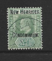 New Hebrides 1908 Overprints On Fiji 1/2d Green & Blue Green Single FU - Usados