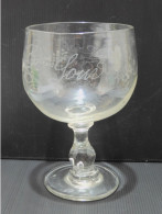 -ANCIEN TRES GRAND VERRE RINCE RAISIN Gravé SOUVENIR Pampres & GRAPPES RAISIN  E - Glas & Kristall