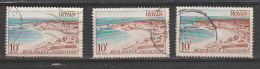 France Royan YT 978 Varietés Sur 3 Timbres ,ville Bleu Sur Le Premier (sans L De Piel)et Grosse Vague De Brun Sur Le 3em - Used Stamps