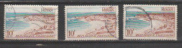 France Royan YT 978 Varietés Sur 3 Timbres ,ville Bleu Sur Le Premier (sans L De Piel)et Grosse Vague De Brun Sur Le 3em - Usados