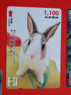 T-182 - JAPAN -JAPON, NIPON, Carte Prepayee - Rabbit, Lapin - Rabbits