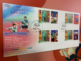 Hong Kong Stamp FDC Table Tennis  Different Chops - Lettres & Documents