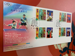 Hong Kong Stamp FDC Table Tennis  Different Chops - Briefe U. Dokumente